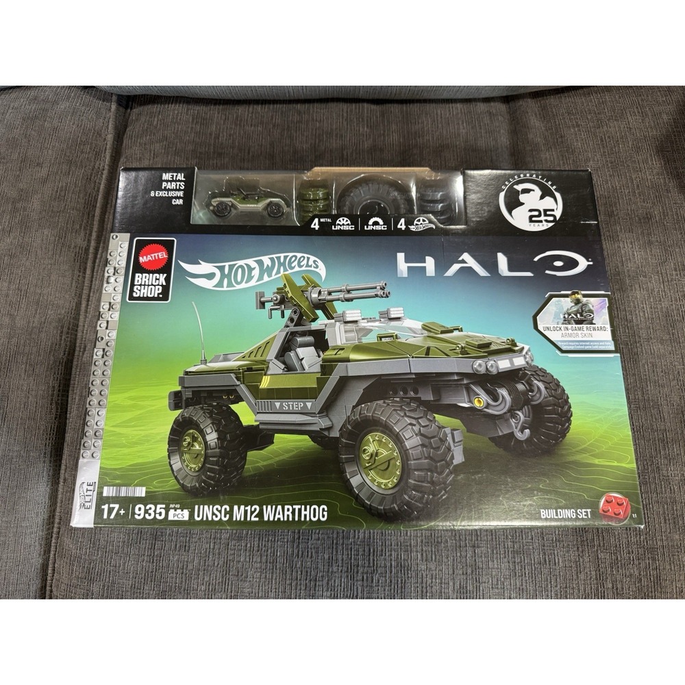 Hot Wheels Brick Shop Halo UNSC M12 Warthog Vehicle Set MTJNP49 New IN HAND